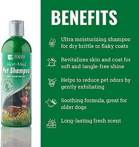 Kenic Aloe-Med Moisture Rich Conditioning Pet Shampoo – Restorative Aloe Blend for Hydration & Shine, Soap & Paraben-Free, Made in USA