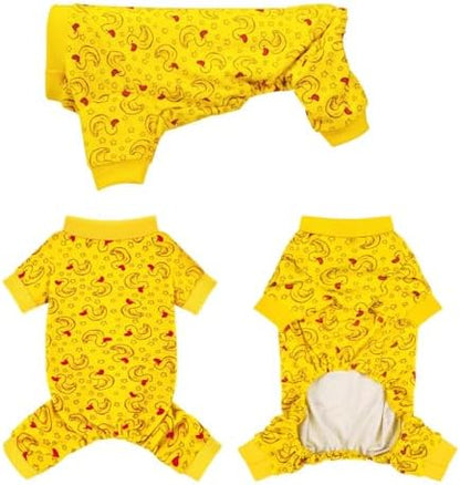 Paiaite Dog Pajamas Onesie: Comfortable Four-Legged Apparel for Small, Medium, & Large Dogs, Polyester Material for Comfort, Wrinkle Resistance, Moisture Wicking, Stretchiness Rotating Duck L