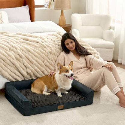 COZY KISS Orthopedic Dog Bed for Large Sized Dogs, U Shaped 36x27 inch