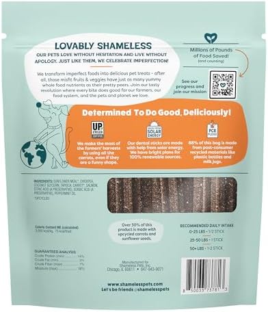Shameless Pets Carrot & Mint Dental Chews for Dogs, 32 Chews