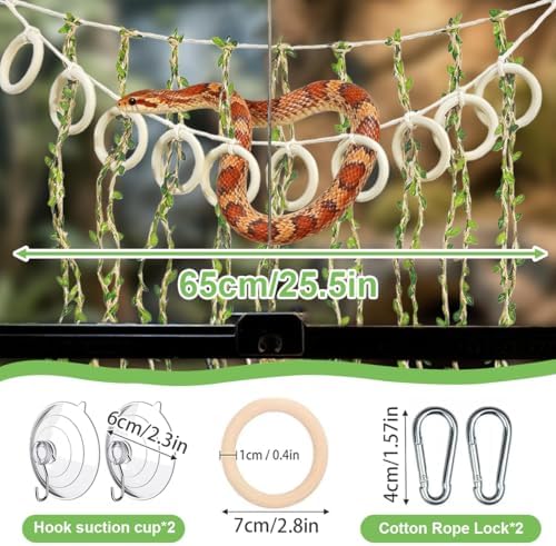 Ball Python Tank Accessories, Handcrafted Snakes Climbing Vines, Corn Snake Enrichment Toys, Suitable for Snakes, Ball Pythons, Chameleons