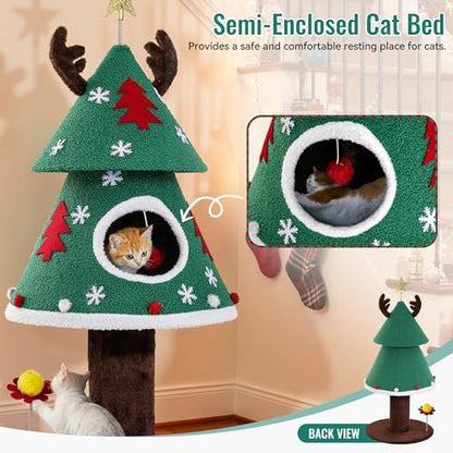 DWVO 47.2in Christmas Cat Tree