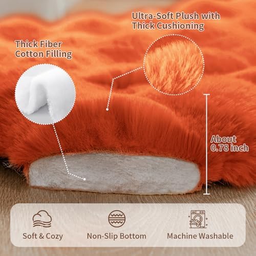 SOMAHE Soft Plush Cat Bed Mat, Machine Washable, Small 23x15 Vibrant Orange