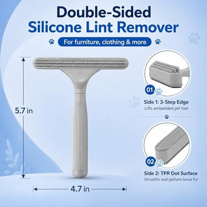 3 Pack Dog Cat Hair Remover, Carpet Rake and Fabric Lint Scraper