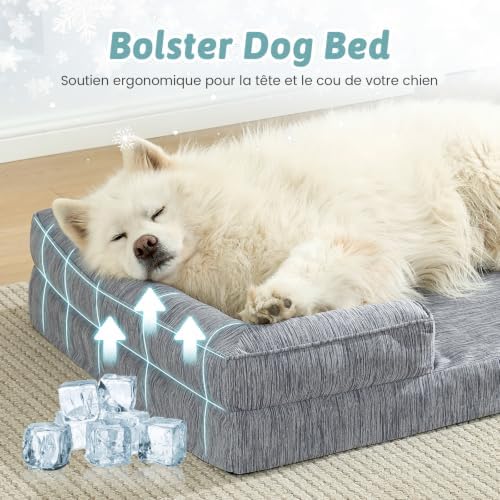 COZY KISS Orthopedic Dog Cooling Bed Washable for Extra Large Dogs, XXL