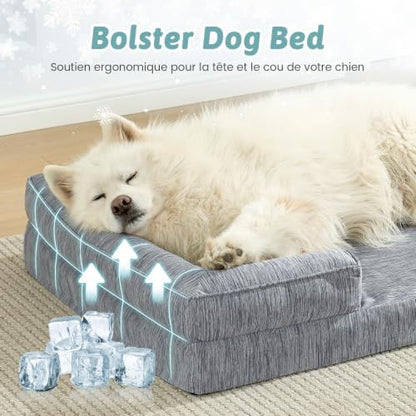 COZY KISS Orthopedic Dog Cooling Bed Washable for Extra Large Dogs, XL