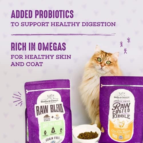 Stella & Chewy's Raw Blend Premium Kibble Cat Food – Grain Free, Protein Rich Meals – Wild-Caught Fish Recipe – 5 lb. Bag (Pack of 2)