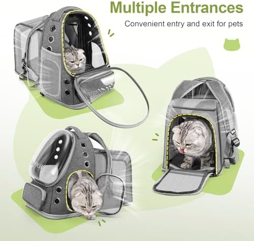 Cawypety Expandable Cat Backpack Large Space Cat Bubble Backpack Carrier