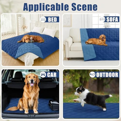 Smiry Waterproof Dog Bed Cover, Reversible Pet Blanket for Sofa Couch