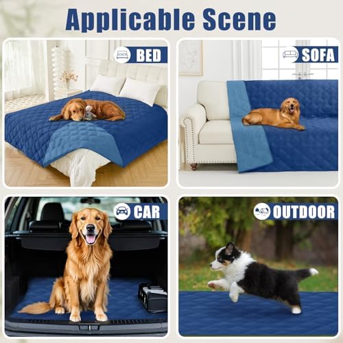 Smiry Waterproof Dog Bed Cover, Reversible Pet Blanket for Sofa Couch