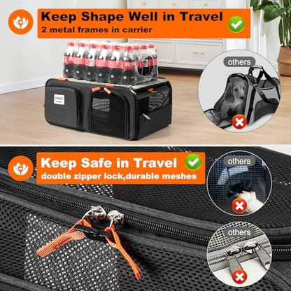 pidipiti 19x13x9 top Expandable pet Carrier, for Small Dog/cat up to 10 lbs