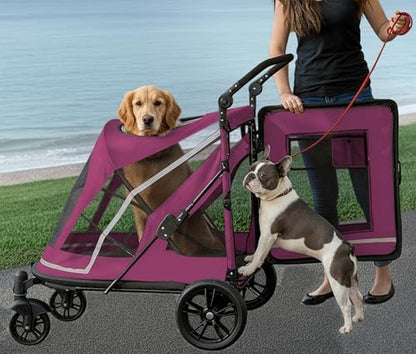 Pet Gear No-Zip Expedition Pet Stroller, Dark Lilac