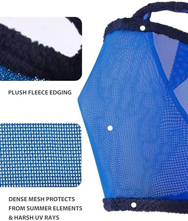 Harrison Howard All Round Mesh Horse Fly Mask UV Protective with Fleece Padded Edging Signature Blue XL