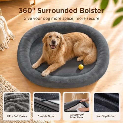 Waterproof Orthopedic Dog Bed for Large Dogs, Dark Grey
