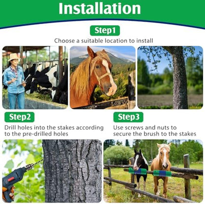 1 Pack Livestock Scratching Brush, Blue and Green