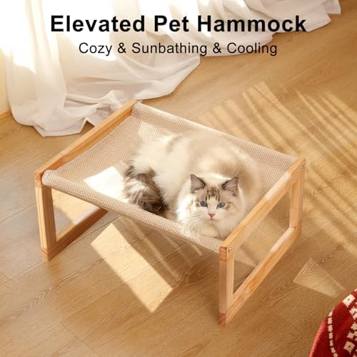 FUKUMARU Large Cat Hammock, Raised Dog Bed for Indoor and Outdoor, Washable