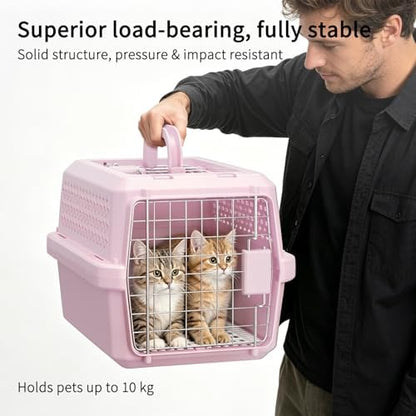 RIZZARI XS Hard Pet Carrier: Travel Crate for Small Cats & Dogs 10 lbs