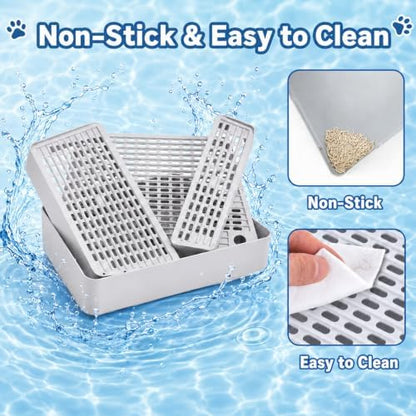 Adjustable 3 Step Litter Box Step, Cat Litter Box Ramp, Light Grey