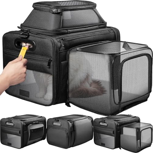 Top-Side Expandable Pet Carrier, Treat Window,18x11x11 Airline Approved