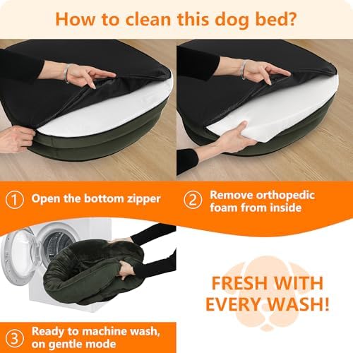 Dwanton Orthopedic Waterproof Large Dog Bed Sofa, Gel Memory Foam, 38"