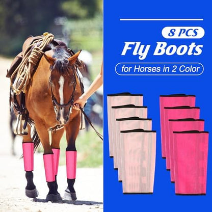 8 Pcs UV Mesh Horse Fly Boots