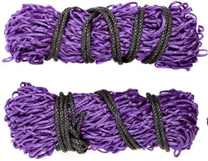Majestic Ally 2 pcs Ultra Slow Feed 1.5"x1.5" Holes 40” Hay Net for Horses and livestocks (Purple)