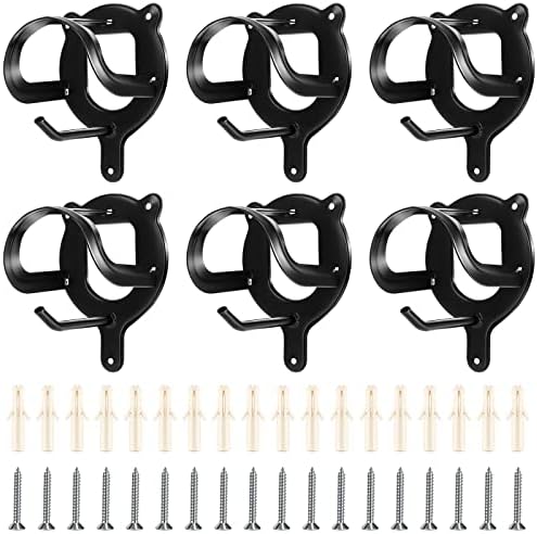 Dunzy 6 Pcs Bridle Hook Metal Holder Wall Mount Horse Barn, Black