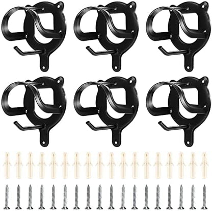 Dunzy 6 Pcs Bridle Hook Metal Holder Wall Mount Horse Barn, Black