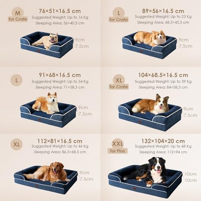 EHEYCIGA Orthopedic Dog Bed Medium Size Dog, Waterproof Washable Pet Beds