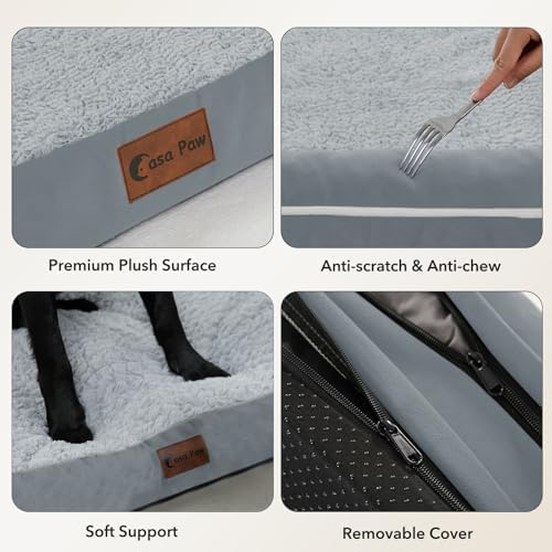 Waterproof Orthopedic Dog Bed for Large Dogs, 36x27in, Grey