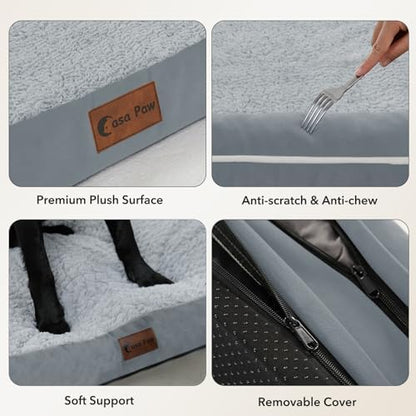 Waterproof Orthopedic Dog Bed for Large Dogs, 36x27in, Grey