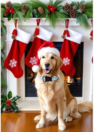 Christmas Snowman Dog Collar - Xmas Dog Collars with Cute Snowman Patterns - Soft, Adjustable, Ideal for Winter Holidays S