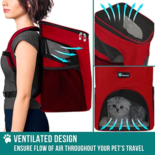 PetAmi Cat Backpack Carrier for Small Dogs and Large Cats, Airline Approved