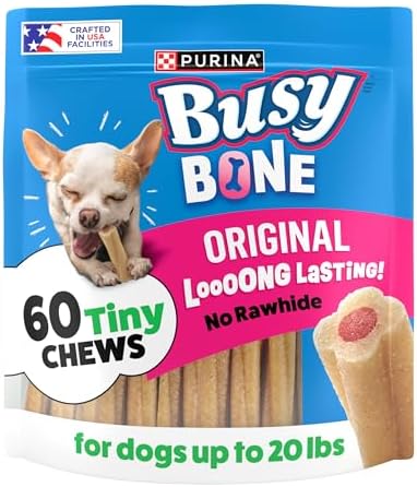Purina Busy Bone Tiny Toy Breed Dog Chew Treats, Original, 60 ct Pouch