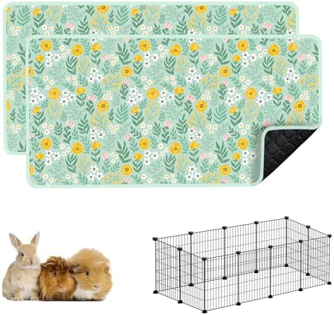 Guinea Pig Cage Liner, 59"x31" Bedding for C&C 2x4 Cage 2 Pack, Green