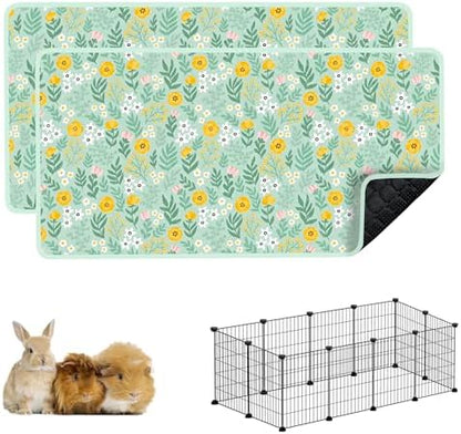 Guinea Pig Cage Liner, 59"x31" Bedding for C&C 2x4 Cage 2 Pack, Green