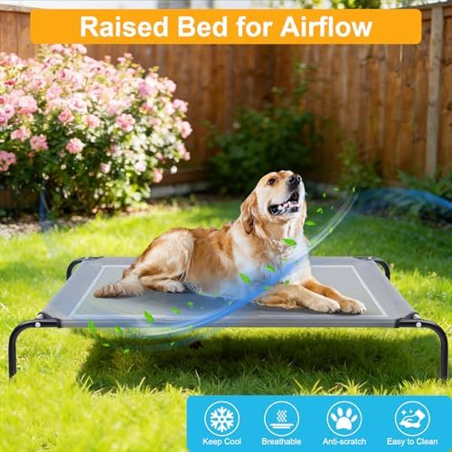 42'' Outdoor Elevated Dog Bed,Raised Dog Bed,Dog Cot,Dog Cooling Bed-Medium
