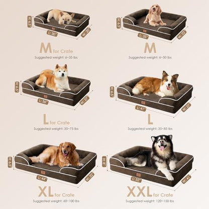 EHEYCIGA Orthopedic Dog Bed Medium Size Dog, Waterproof Washable Pet Beds