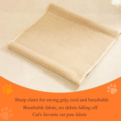 AMEIR Cat Lounger Scratcher Cats Sisal Chair, Pet Scratch Lounge, Wooden Cat Bed Rocker, 2-in-1 Kitten Scratch Pad and Lounger, Wear Resistant Scratching Sisal Chair for Cats