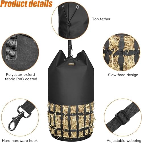 Hay Bags for Horses, Cylindrical Slow Feed Hay Bag