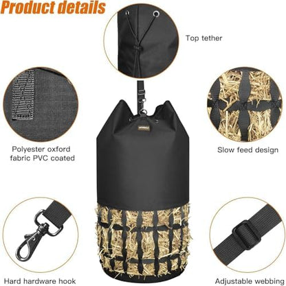 Hay Bags for Horses, Cylindrical Slow Feed Hay Bag