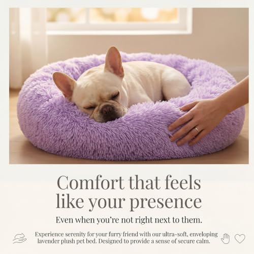 nononfish Small Dog Bed,Plush Calming Donut Pet Bed for Puppies