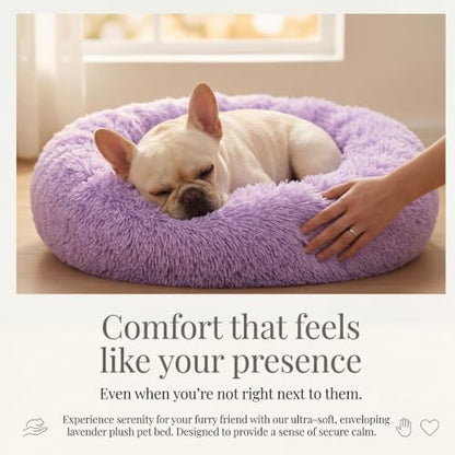 nononfish Small Dog Bed,Plush Calming Donut Pet Bed for Puppies