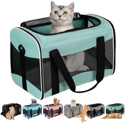 Cat Dog Carriers Soft-Sided Pet Carrier Large Cats for Medium Big Cat Small Dog Puppy up to 16lbs TSA Airline Approved Animal Collapsible Cat Carrier Carriers Travel Carrier Cat Bag (17x11x11)