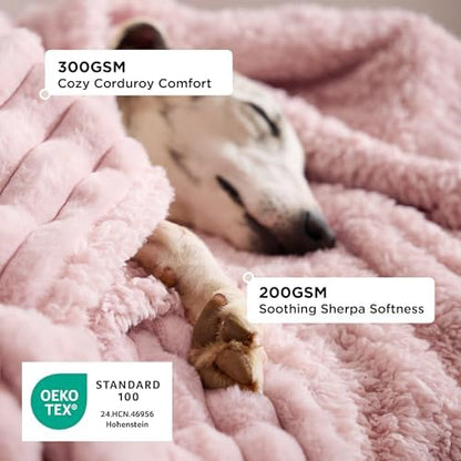 Bedsure ComfyFleece™ Waterproof Blanket for Bed, Twin（60"x80"） Blush Pink