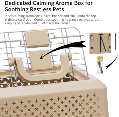 RIZZARI Dog Travel Carrier Crate: Lightweight Handle Ventilated Design