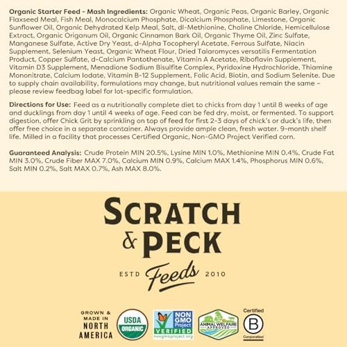 Scratch and Peck Feeds | Starter Mash for Chickens & Ducks | 40 lb Bag