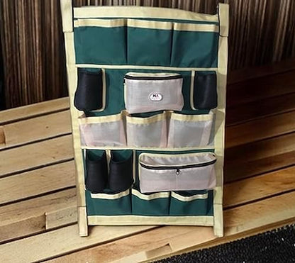 Majestic Ally Nylon Heavy Duty Tack Grooming Organizer Bag, Trailer Door organizing Bag, Equine Accessories Organizer (Hunter Green)