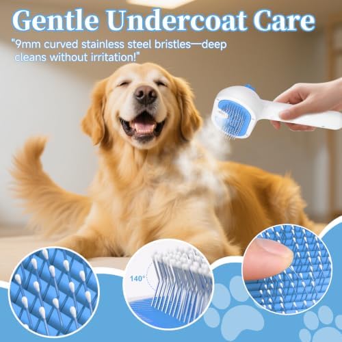 Pet Steam Brush for Dog, cat brushes for indoor cats - 1 Waterless Shampoo