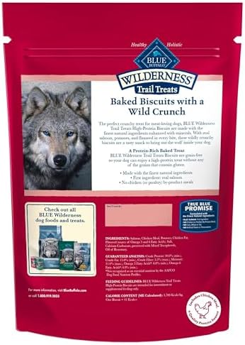 Blue Buffalo Wilderness Salmon Crunchy Dog Biscuits, Grain-Free, 10 oz